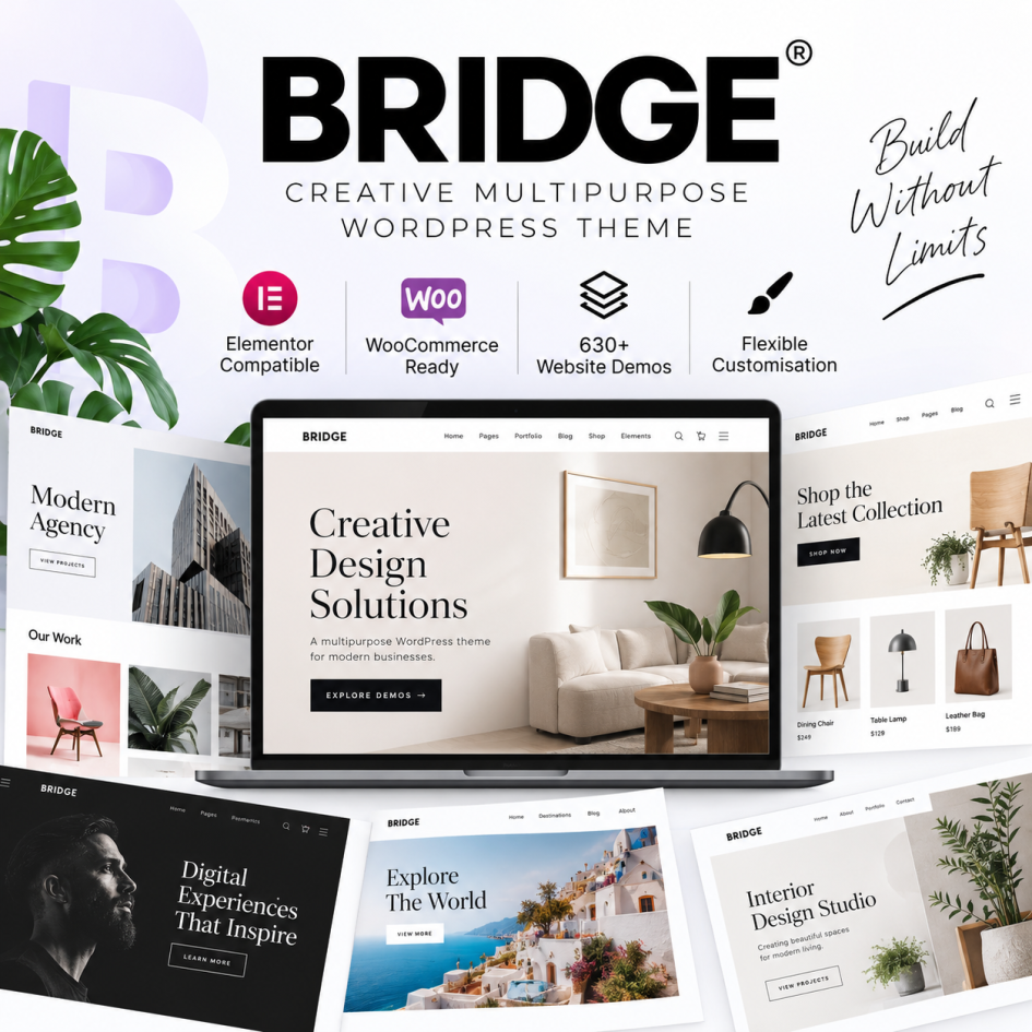 Bridge best Elementor and WooCommerce wordpress theme
