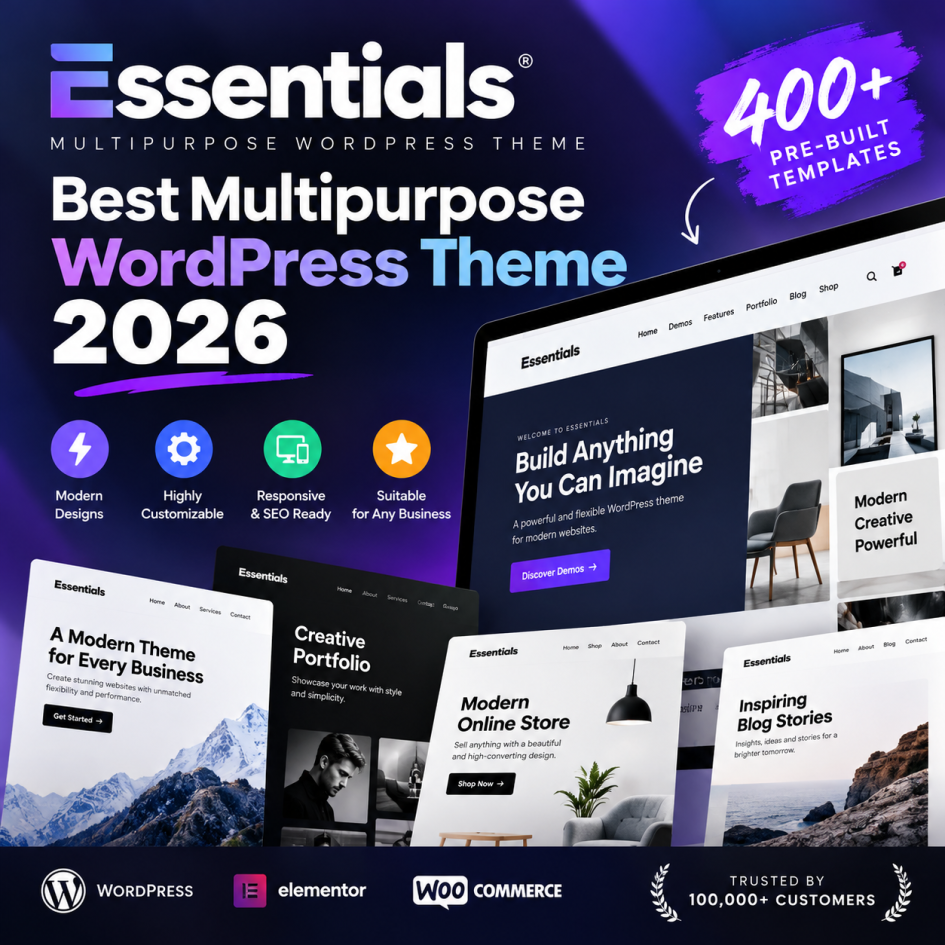 Essentials: Best Multipurpose WordPress Theme 2026